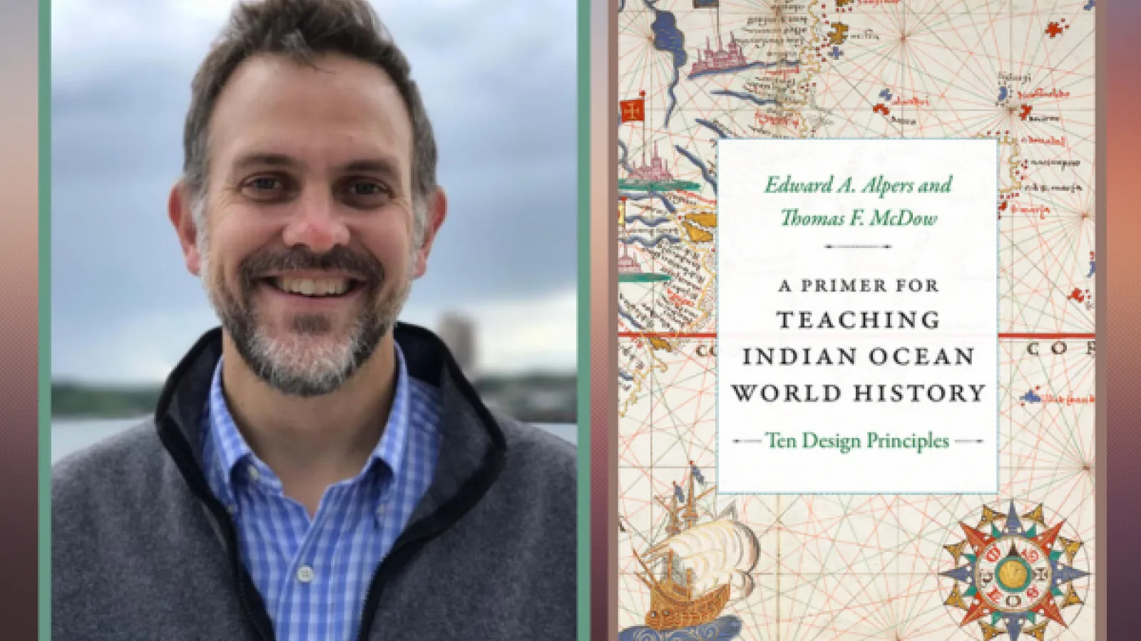 Thomas McDow and book cover with a vintage map