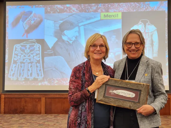 Lucy Murphy (left) and Nicole St-Onge of the University of Ottawa,  president of the ASE (right)