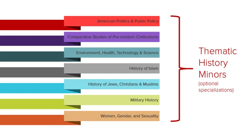 List of thematic history minors