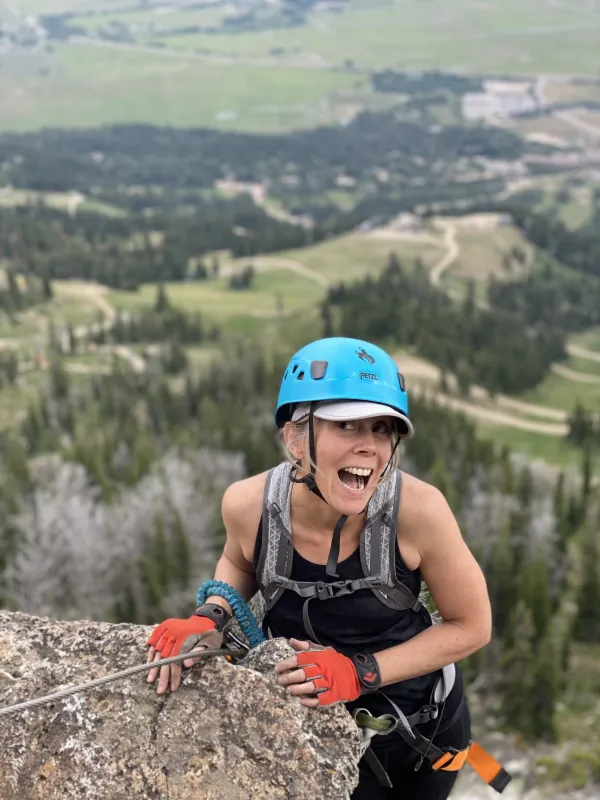 Tina on the Via Ferrata, Jackson Hole